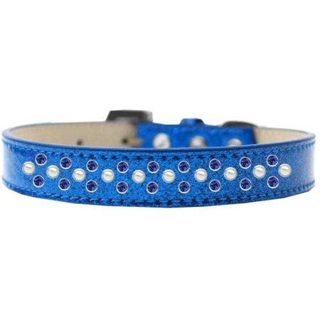 UNCONDITIONAL LOVE Sprinkles Ice Cream Pearl & Blue Crystals Dog CollarBlue Size 18 UN812389